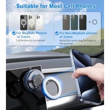 Skygo Vakumlu Manyetik Araç Telefon Tutucu Standı,mag-Safe Için 360° Ayarlanabilir, Vantuzlu ve Döner Kilitli, Arabanız Için Katlanabilir + Mag-Safe Mıknatıs Aparat (Vakumlu Araç Holder B001)