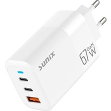 Skygo 65W Gan Teknoloji 2x Usb-C ve Usb-A Şarj Adaptörü S-150