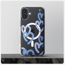 Skygo 16 ile Uyumlu Ince Magsafe Kılıf Ultra Hybrid Sararma Karşıtı Duraclear™ Hava Kanalı Teknolojisi™ Askeri Sınıf Koruma Magfit Hearts Denim Tasarım Kapak - ACS08279