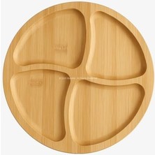 Skygo Bambu Sunum Tabağı Çerezlik Doğal Ahşap Şık ve Dayanıklı Sunumluk (Dörtlü Yuvarlak)