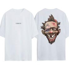 Urbvn Just Man Tasarım Baskılı Beyaz Oversize T-Shirt