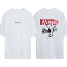 Urbvn LED Zepplin Angels Tasarım Baskılı Beyaz Oversize T-Shirt