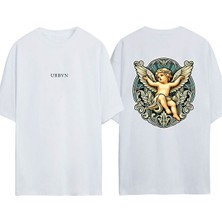 Urbvn Baby Angel Tasarım Baskılı Beyaz Oversize T-Shirt