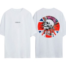 Urbvn Sex Pistols Tasarım Baskılı Beyaz Oversize T-Shirt
