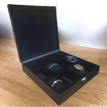 Skygo 10 Bölmeli Deri Kaplamalı Aksesuar Takı Saat Kutusu Siyah