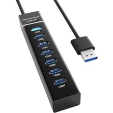 Skygo PX-3017 Onezero 1.2 Metre Usb3.0 Hub, 7 Port USB 3.0 Çoklayıcı, USB Çoklayıcı Siyah, 7 Port USB Hub