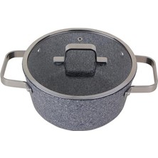 Skygo Bianco Gri Kapaklı Derin Tencere 20 cm