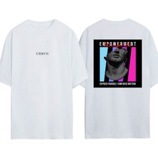 Urbvn Empowerment Tasarım Baskılı Beyaz Oversize T-Shirt