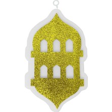 Özbience Ramazan Dekor Strafor Fener, Altın Rengi, 24X14 Cm, Şık ve Parıltılı Tasarım
