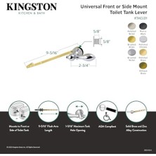 Skygo Ktacld7 Amerikan Klasik Evrensel Ön Veya Yan Montajlı Tuvalet Tankı Kolu, Fırçalanmış Pirinç
