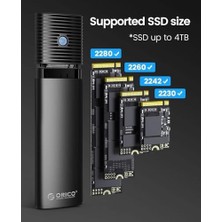 Skygo USB 10GBPS M.2 Nvme & Sata SSD Harici Kutu, Toolless Tasarım, Alüminyum Soğutuculu Enclosure, 2230–2280 Uyumlu, 4tb Destekli Yüksek Hızlı SSD Dönüştürücü | 1187
