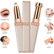 Skygo Yeni Nesil Luxury 2 Başlıklı Şarjlı Işıklı Kaş Bıyık Yüz Çevresi Kadın Tüy Epilasyon ve Traş Makinesi