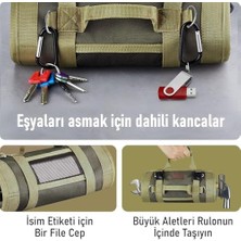 Skygo Alet Çantası, Ağır Hizmet Tipi Kanvas Rulo Takım Çantası, Katlanabilir Alet Organizer El Çantası, Tamirci Marangoz Teknisyen Hobici Takım Çantası, Alet Takım Anahtar Düzenleyici Çanta Gri