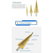 Skygo 3’lü Kademeli Matkap Ucu Seti – Huni Şekilli Paslanmaz Çelik Sac Delme Uçları, Alüminyum, Demir, Sac Metal ve Ince Levha Delme Için Drill Panç Seti