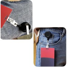 Skygo Geri Çekilebilir Rozet Tutucu, Döner Klipsli 2 Paket Kimlik Rozeti Tutucu, Kartvizit Anahtarlık Için 60 cm Çelik Geri Çekilebilir Kordonlu Geri Çekilebilir Anahtarlık Tutucu (Siyah)