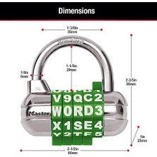 Skygo 2-1/2 Inç (64 Mm) Genişliğinde Kendi Kelime Kombinasyonu Asma Kilidi Değiştirilebilir, Çıkarılabilir Kadranlı Set; Siyah; 3 Paket. 1534EC3