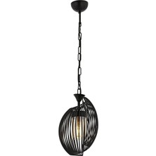 Skygo AV-60397-1BSY Siyah Boyalı Modern Avize E27 Metal Cam 20CM