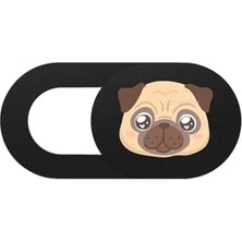 Skygo Webcam Cover 3 Lü Set Laptop Tablet Telefon Uyumlu Pug Köpek Desenli Kamera Kapatıcı Ultra Ince Gizlilik Koruma Slider Kapak Çok Renkli