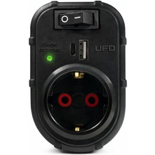 Skygo Yeni Tekli Akım Korumalı 5V 2,4A USB ve Type-C ile Hızlı Şarj, Anahtarlı Topraklı Priz, Sürekli Koruma, 16A 250V, Max 3500W Aşırı Yük Koruması