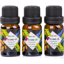 Skygo 3’lü Esansiyel Uçucu Yağ 3X10ML Colorful Kokulu Buhurdanlık Yağı Set, Difüzör, Banyo ve Oda Kokusu