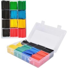 Skygo Kutulu Isıyla Daralan Makaron, 530 Adet 8 Boy 5 Renk Set, Kablo Kapatıcı Izole Makaron, Alev Geciktirici ve Korozyon Önleyici, Kablo Koruyucu