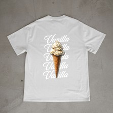 Urbvn Vanilla Tasarım Baskılı Beyaz Oversize T-Shirt
