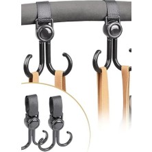 Skygo 2 Adet Ayarlanabilir Cırtlı 360° Döner Askı Aparatı, Çok Amaçlı 2 Li Kanca, Kaymaz ve Dayanıklı Düzenleyici Çözüm, Ev, Araba, Bisiklet, Banyo, Mutfak, Bebek Arabası Için