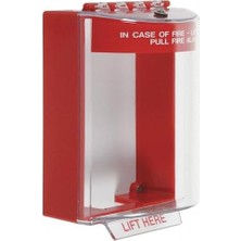 Skygo Technology International, Inc. STI-13210FR Stopper®, Yangın Etiketi ve Kablo Giriş Delikleri ile Yüzeye Monte, Iç ve Dış Mekan Polikarbonat Koruyucu Kapak, Acil Durum Butonu Veya