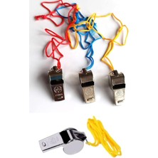 Skygo Ipli Metal Düdük Hakem Antrenör Halısaha Deprem Nöbet Ikaz Düdüğü Sarı Ipli 1410