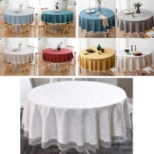 Ayzen Home Dantelli Yuvarlak Masa Örtüsü