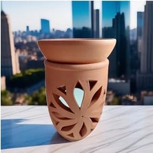 Skygo Tealight Mum Hediyeli El Yapımı Çömlek Tütsülük Buhurdanlık – Dekorasyon