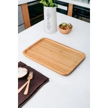 Skygo Bambu Lüx Dikdörtgen Büyük Servis-Sunum Tabağı 30X20X1,8CM