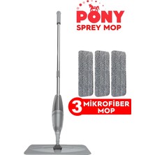 Özbience Pratik Mikrofiber Sprey Mop Temizlik Seti 3'lü Gri