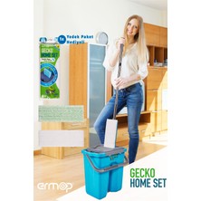 Özbience Pratik Mikrofiber Mop Temizlik Seti + 2 Yedek Püskül, Çok Amaçlı Kullanım