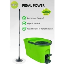 Özbience Pedallı Turbo Temizlik Seti, Mikrofiber Bezli, Döner Başlıklı, Otomatik Kova