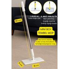 Özbience Pratik ve Hijyenik Mini Mop, El Değmeden Bez Değiştirme Özelliğiyle Cam Temizliğe Uygun