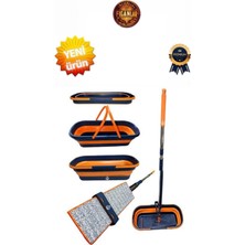 Özbience Katlanabilir Tekerlekli Kendinden Sıkmalı Mop Seti, Pratik Temizlik Aracı