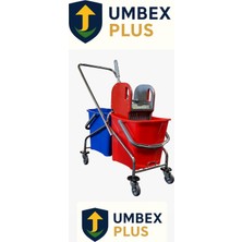 Özbience Krom Çift Kovalı Temizlik Arabası Paspas Arabası, Dayanıklı ve Kullanışlı