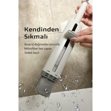 Özbience Pratik Mikrofiber Bezli Çekçekli El Mopu Seti, Yedek Bezli