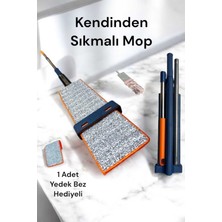 Özbience Pratik Kendinden Sıkmalı Mop + Mikrofiber Yedek Bez Hediye