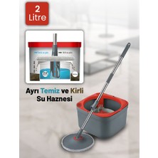 Özbience Çift Tanklı Temizlik Mop Seti, Kırmızı, Pratik ve Kullanışlı