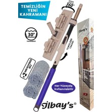 Özbience Teleskopik Mikrofiber Ultra Mop Seti 360° Döner Başlık, Tüm Yüzeylere Uyumlu