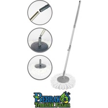 Özbience Ayarlanabilir Döner Başlıklı Mikrofiber Mop Seti, Rahat Temizlik Sağlar