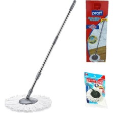 Özbience 3’lü Mop Yedek Seti, Mop Sopası, Başı ve Püskülü, Temizlik Için Ideal