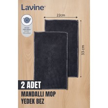 Özbience 2'li Lavine Yengeç Mop Yedek Bezi, Mandallı, Çift Taraflı Mikrofiber