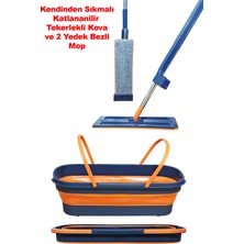 Özbience Kendinden Sıkmalı Tekerlekli Mop Seti, Yedek Bez Hediye