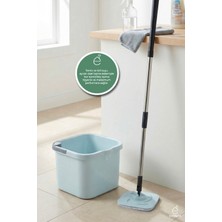 Özbience Dönen Teleskopik Mop ve 30 cm Kova Seti, Temiz ve Kirli Su Ayrışmalı