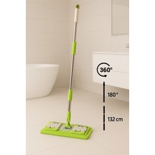 Özbience Yeşil Mandallı Paspas ve Mop, Yer ve Duvar Cam Temizleme Seti