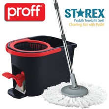 Özbience Pratik Pedallı Temizlik Seti, Kova, Sap, Mafsallı Kapak ve Mikrofiber Mop