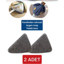 Özbience Iki Adet Üçgen Mop Bezi Sıkmalı Yedek, Temizlik Kolaylığı Için Ideal